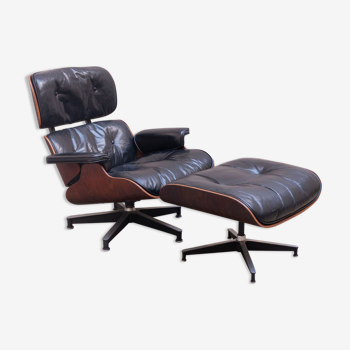 Fauteuil Lounge Chair et ottoman de Charles & Ray Eames - Herman Miller - Vintage