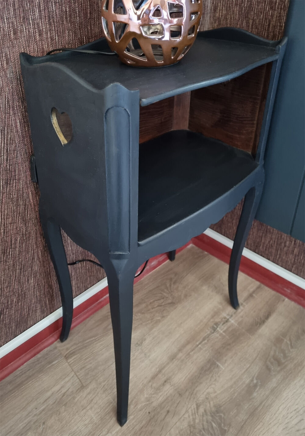Pair of vintage bedside tables, 60s, Louis XV style, revamped