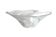 Art Deco pressed glass bowl, slightly opaque, twisted shape, 35x12cm.