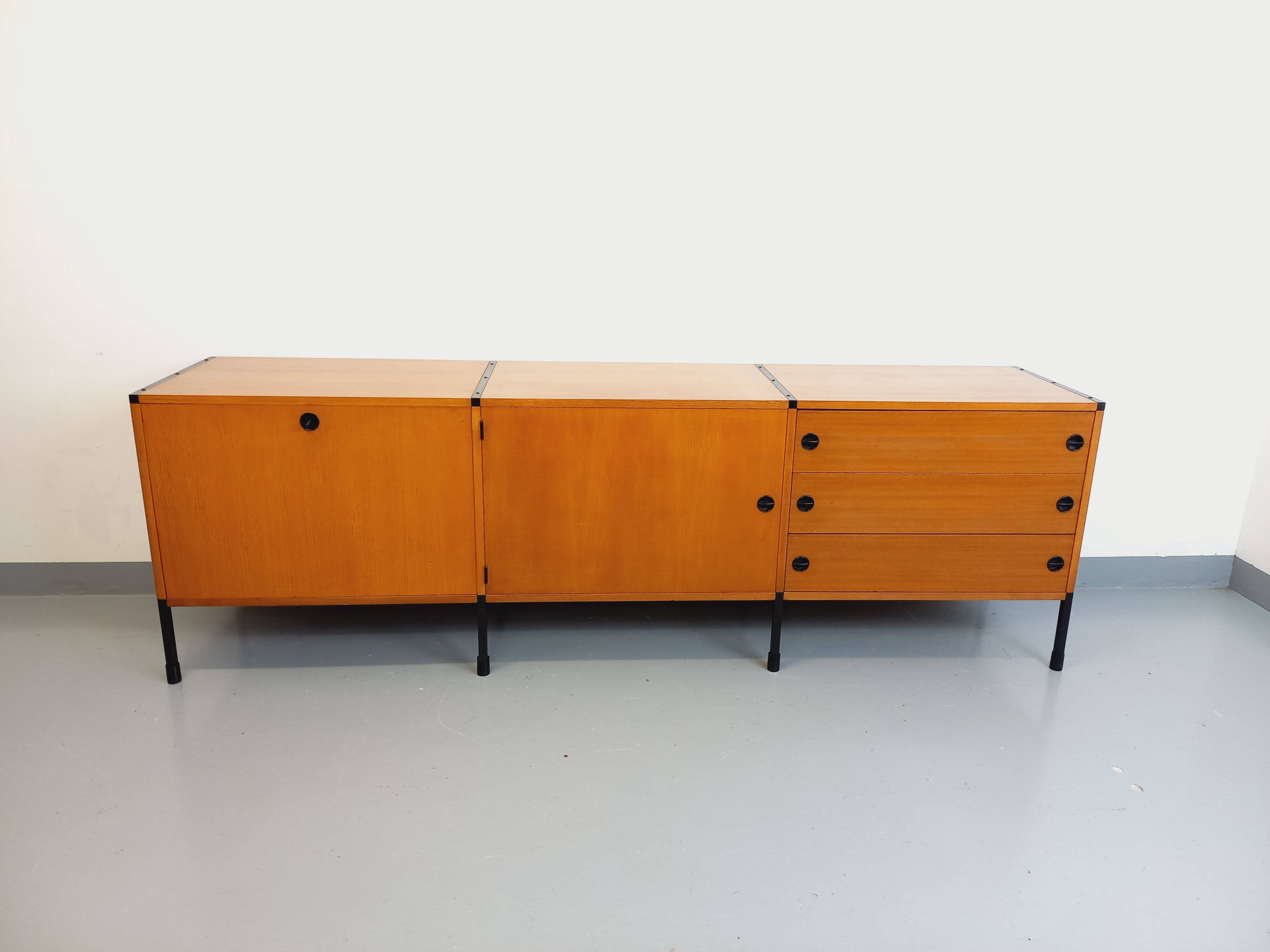 Large vintage modernist low sideboard ARP Minvielle by Guariche Mortier