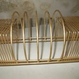 Vintage record rack in gold metal