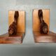 Pair of hand-carved art-deco fish bookends - 30s