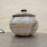 Covered enameled earthenware pot