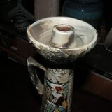 Italian Ceramic Brescian Arco Gardasse Candlestick 1970