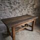 Dining table / antique work table in oak from France, 1750–1850