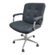 Black mottled fabric and chrome swivel armchair, 1