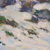 Paysage de neige impressionniste