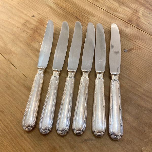 Series of 6 Ercuis dessert knives
