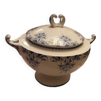 Luneville keller and guerin faience soup tureen, sans gene