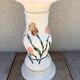 Former Ceramic Pot Door Decor Flowers Enamelled H52cm Vintage
