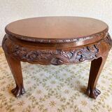 Table basse ancienne en bois sculpté de dragons Chine vers 1940