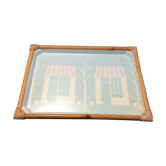 Plateau vintage Alpac en fibre de verre et rotin