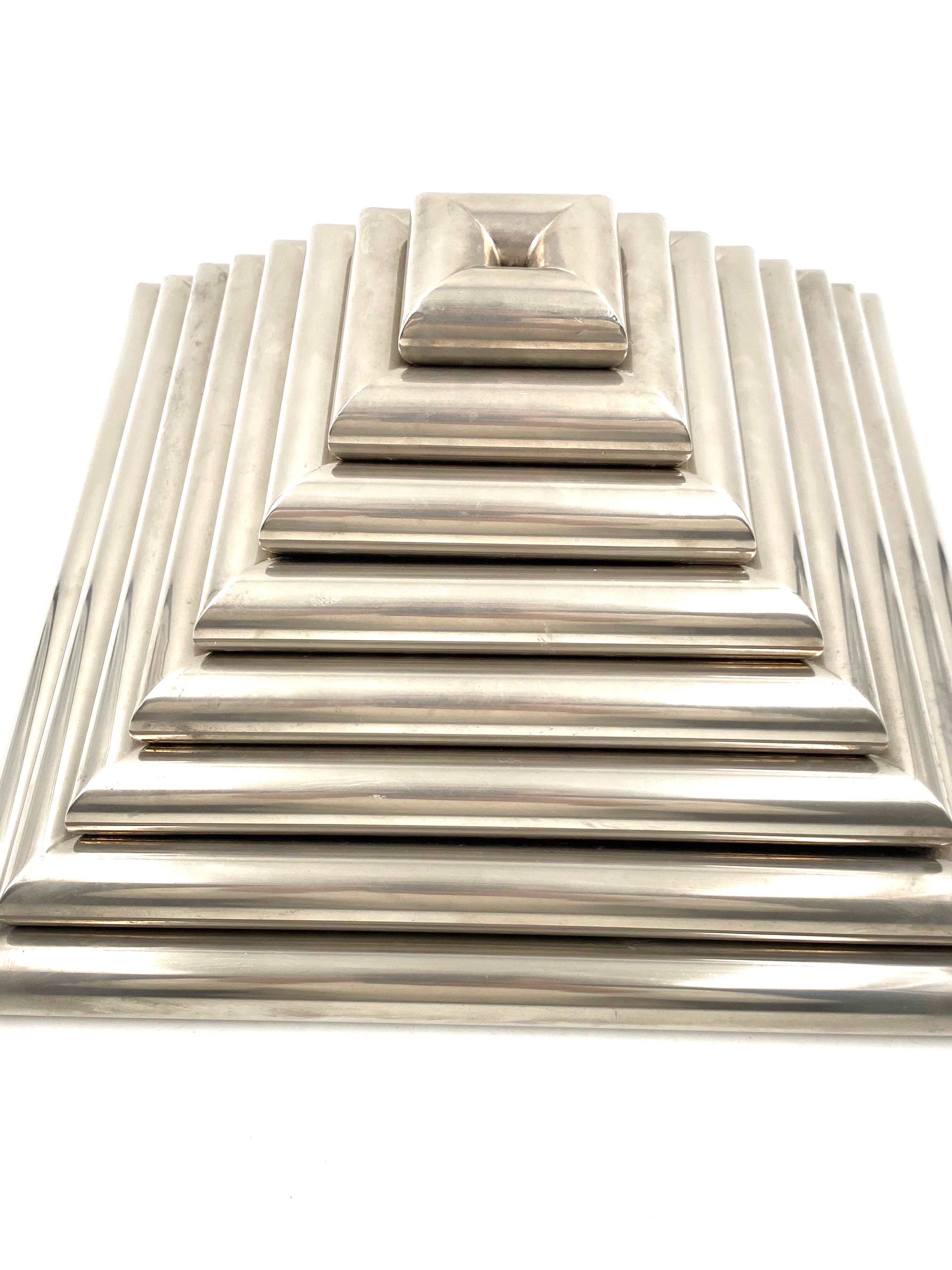 Ziggurat-shaped stacked trays / vide poche sculpture, Italy 1970s