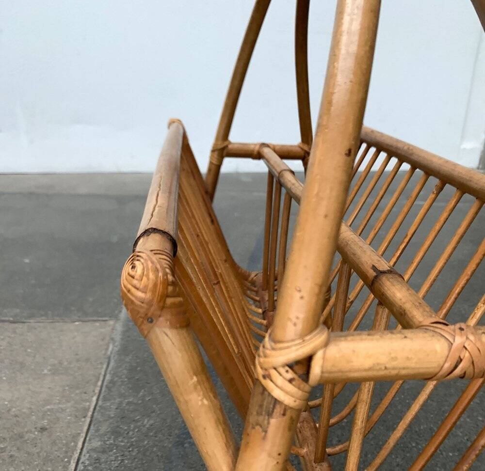 Mid-century bamboo magazine rack, 1960s