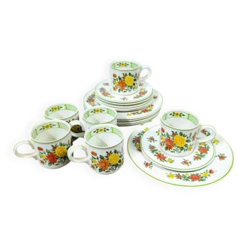 Service à café thé vintage "Summerday" Villeroy & Boch 6 trios - 18 pièces