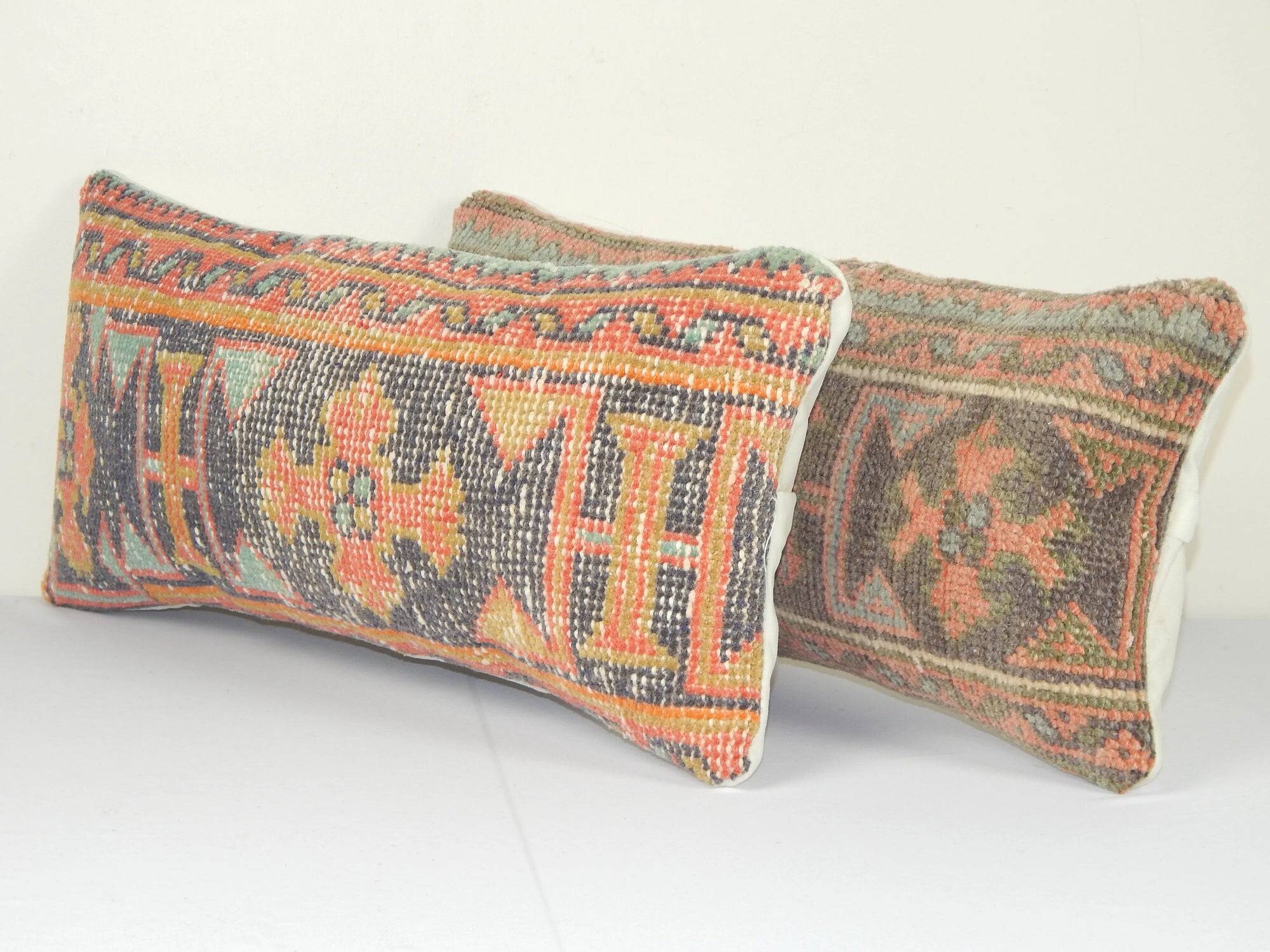Set of 2 vintage Turkish cushion covers 25x56 cm