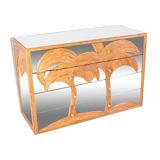 Rattan and mirror chest of drawers