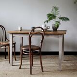 Patinated wooden dining table