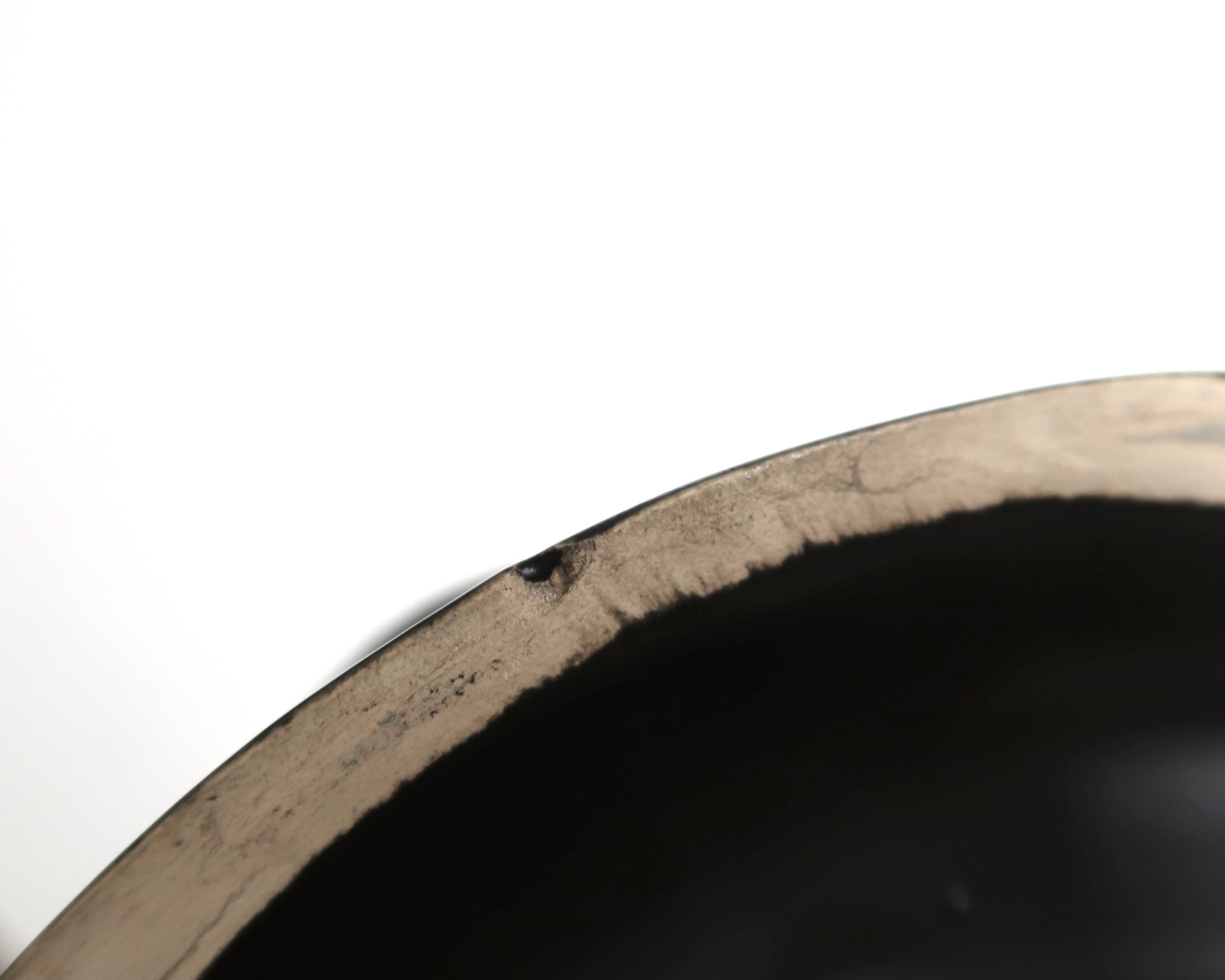 Black ceramic vide poche by Jean Claude Peiré, 1980s.
