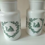 Set of opaline pots