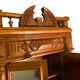 Armoire étagère en chêne tête de lion