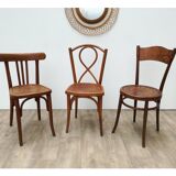 3 wooden bistro chairs