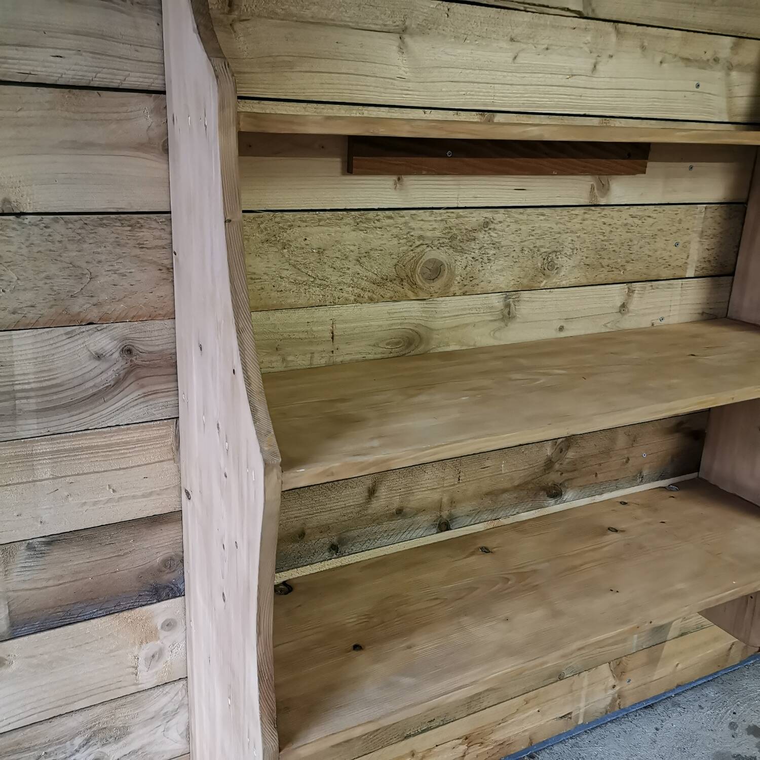 Large solid pine wall shelf