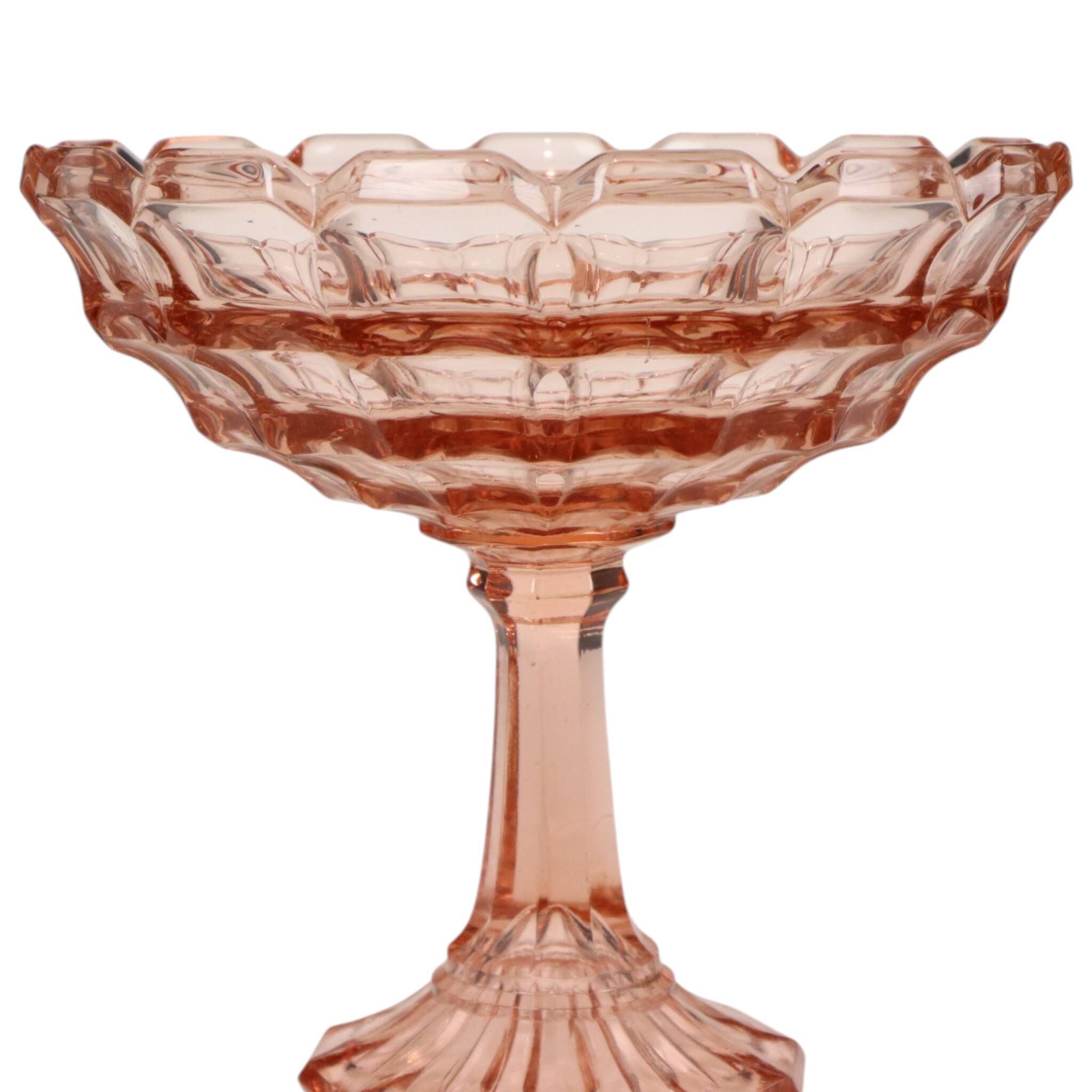 Art Deco Pink Rosaline Pressed Glass Fruit Bowl – Scailmont