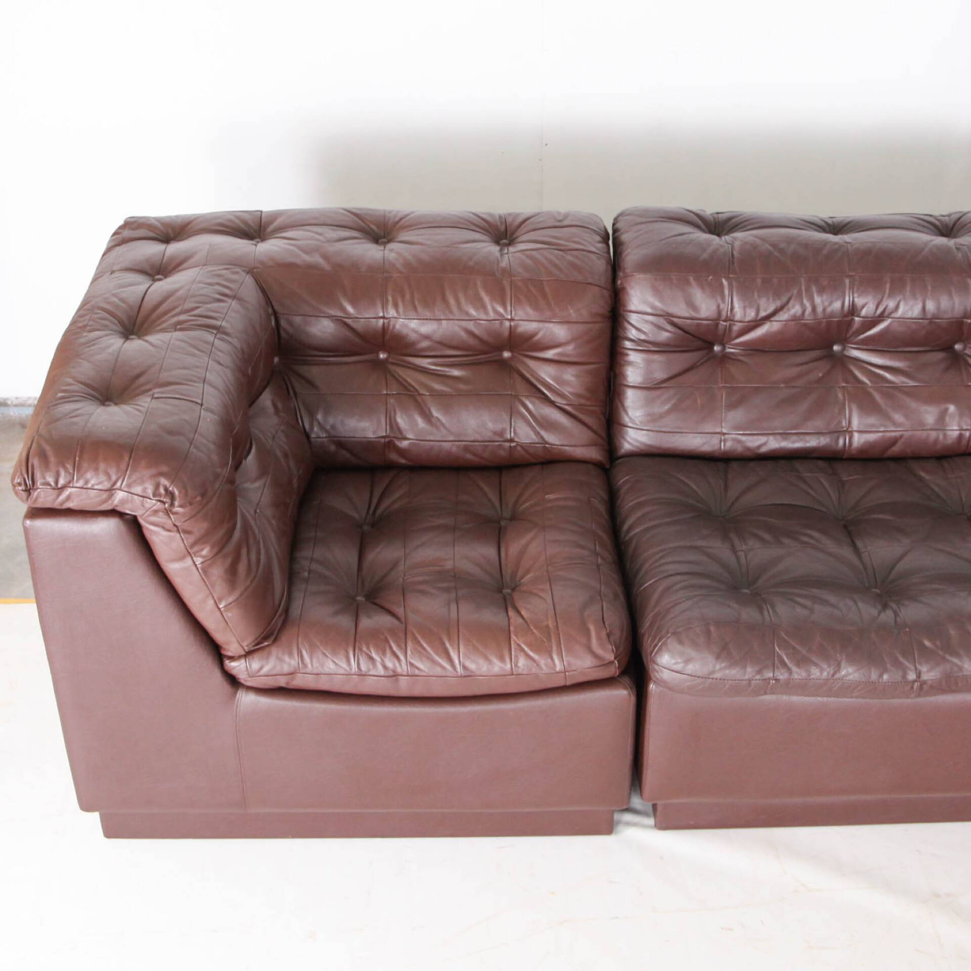 Modular leather sofa