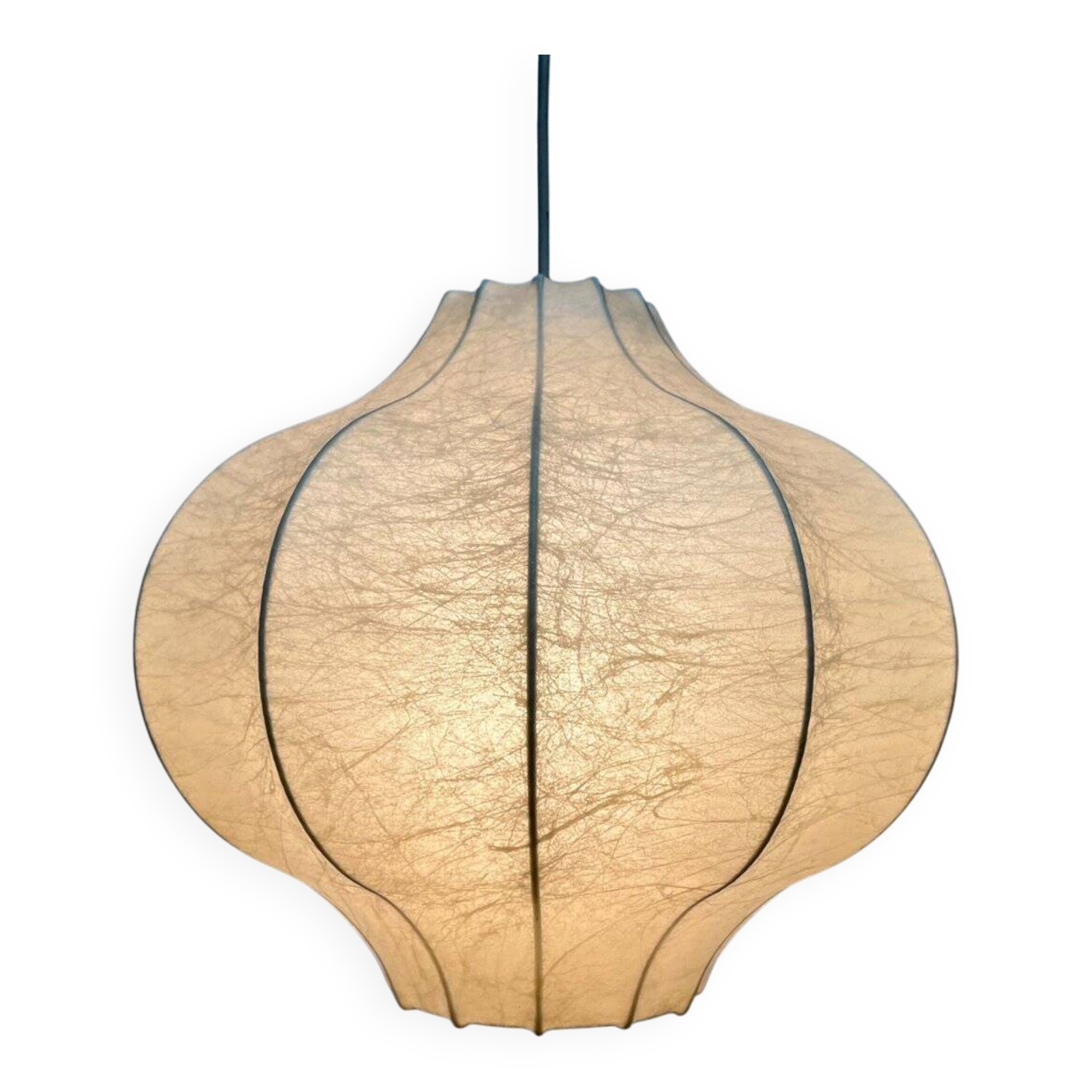 Modern mid-century Cocoon pendant lamp by Friedel Wauer for Goldkant Leuchten, 1960s.