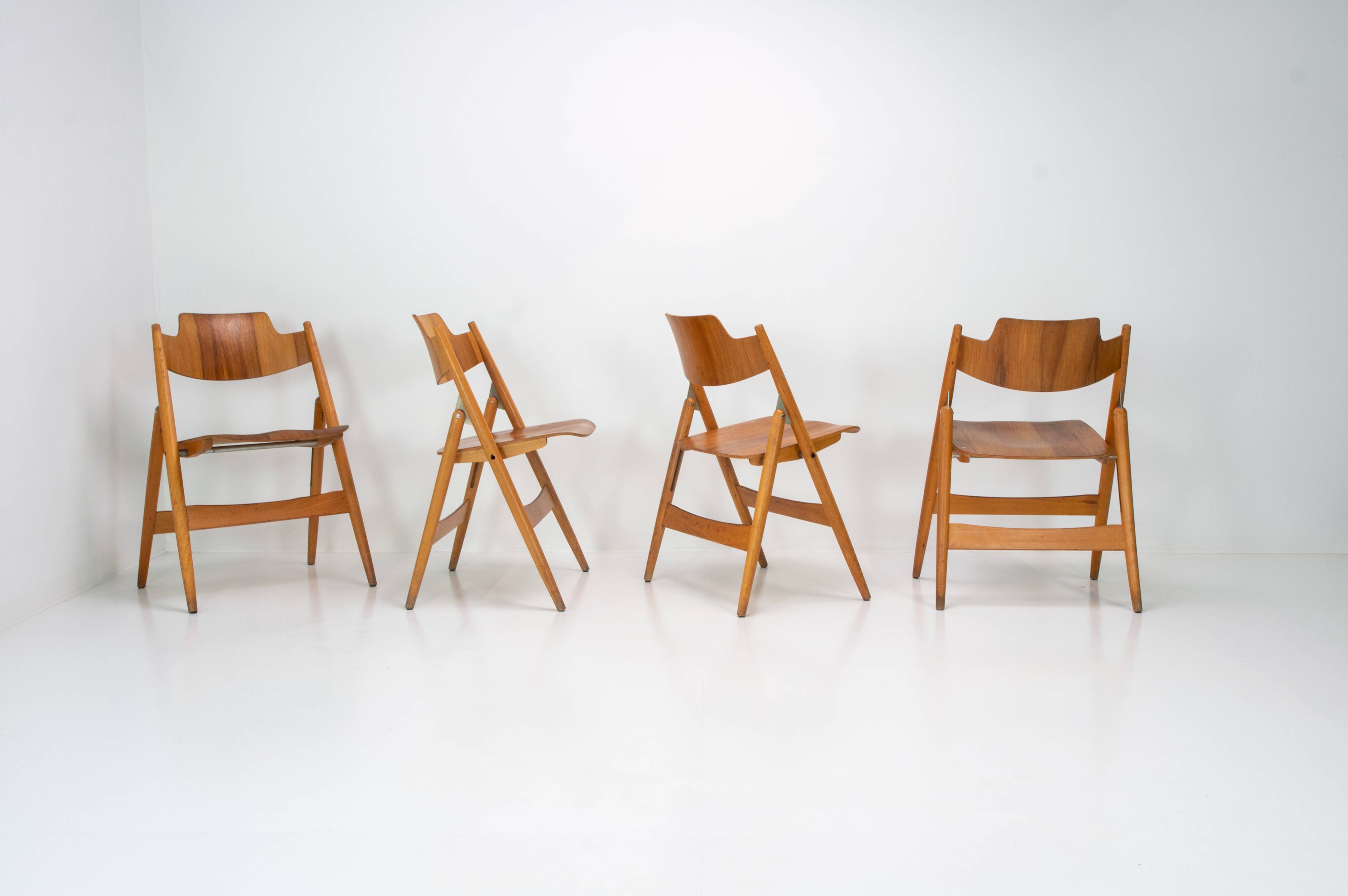 Set of 4 Egon Eiermann SE18 Folding Chairs