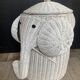 Vintage elephant laundry basket in rattan and wicker
