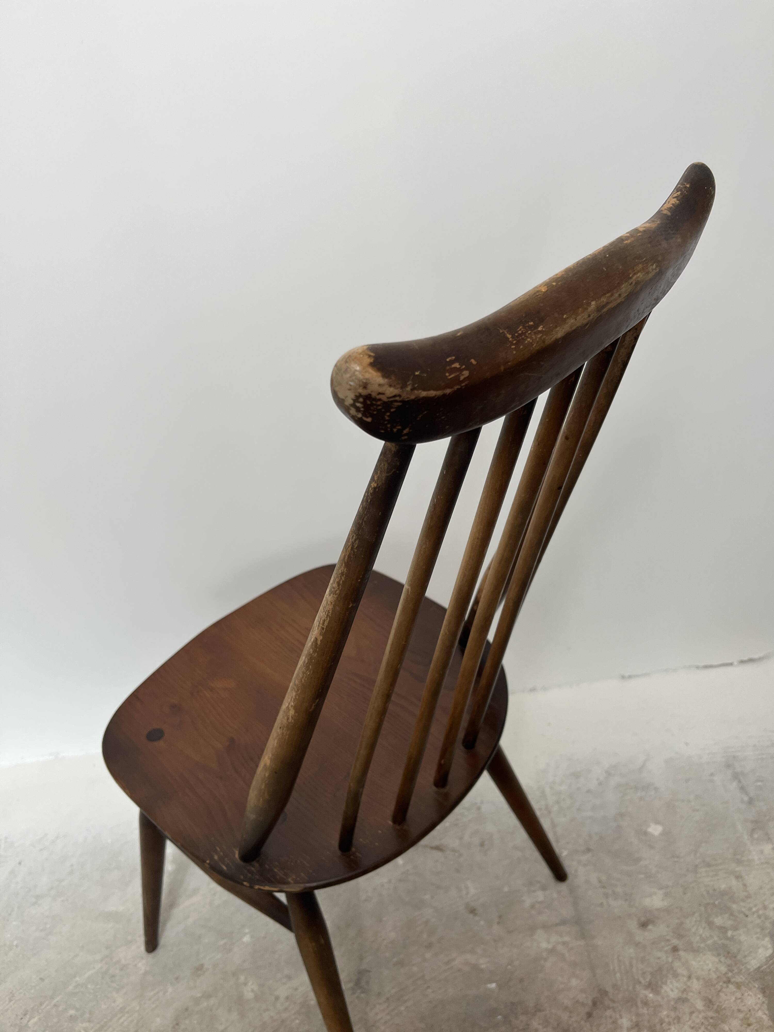 Set of 3 Ercol Goldsmith Scandinavian style wooden chairs