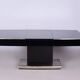 Large Art Deco Chrome and Black Glass Extendable Dining Table, 1930s
