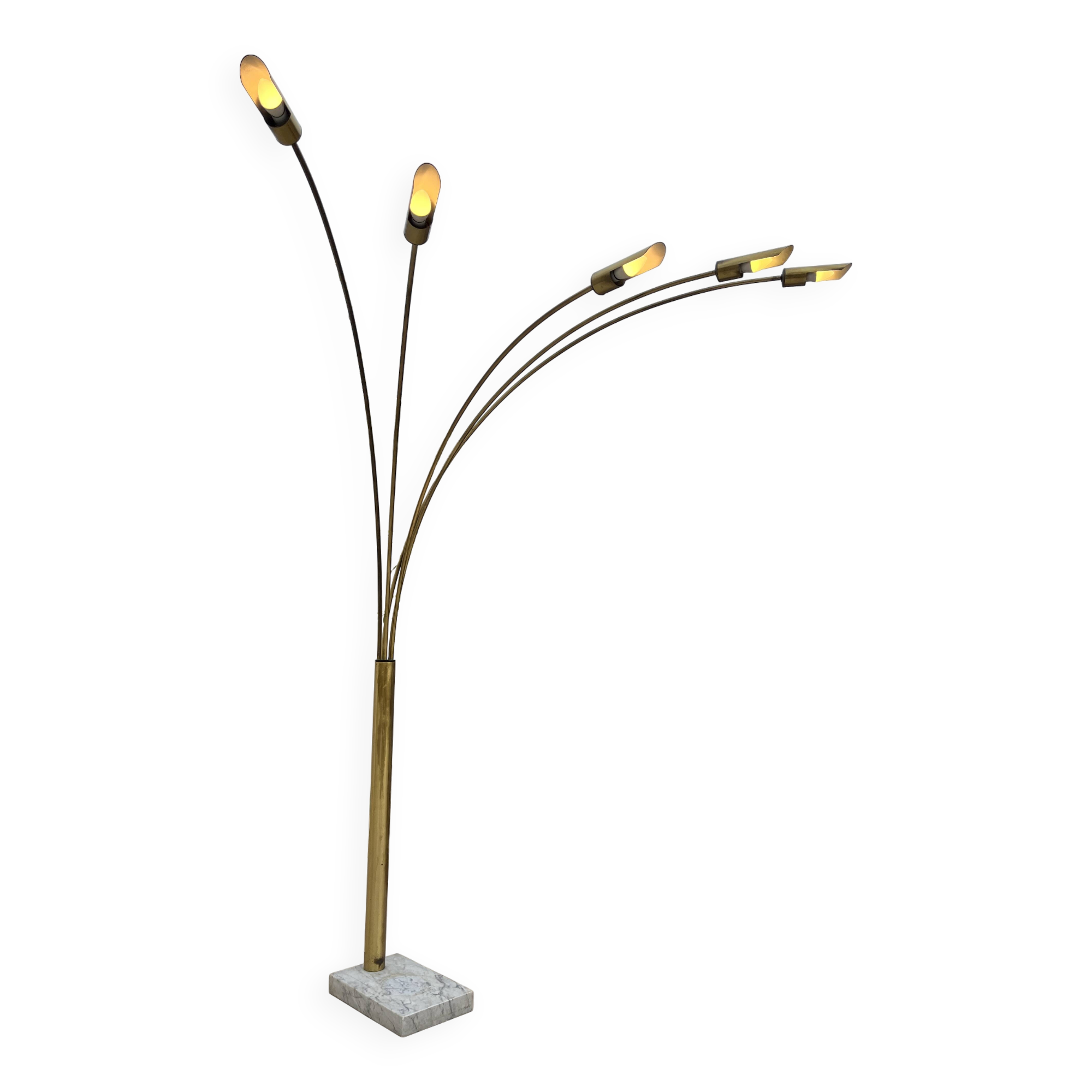 5-light gold floor lamp, 70s design