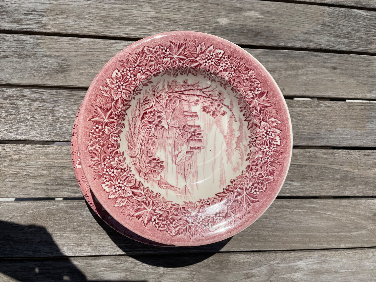 Lot 6 flat plates and 6 hollow English Iron Earth English Ironstone