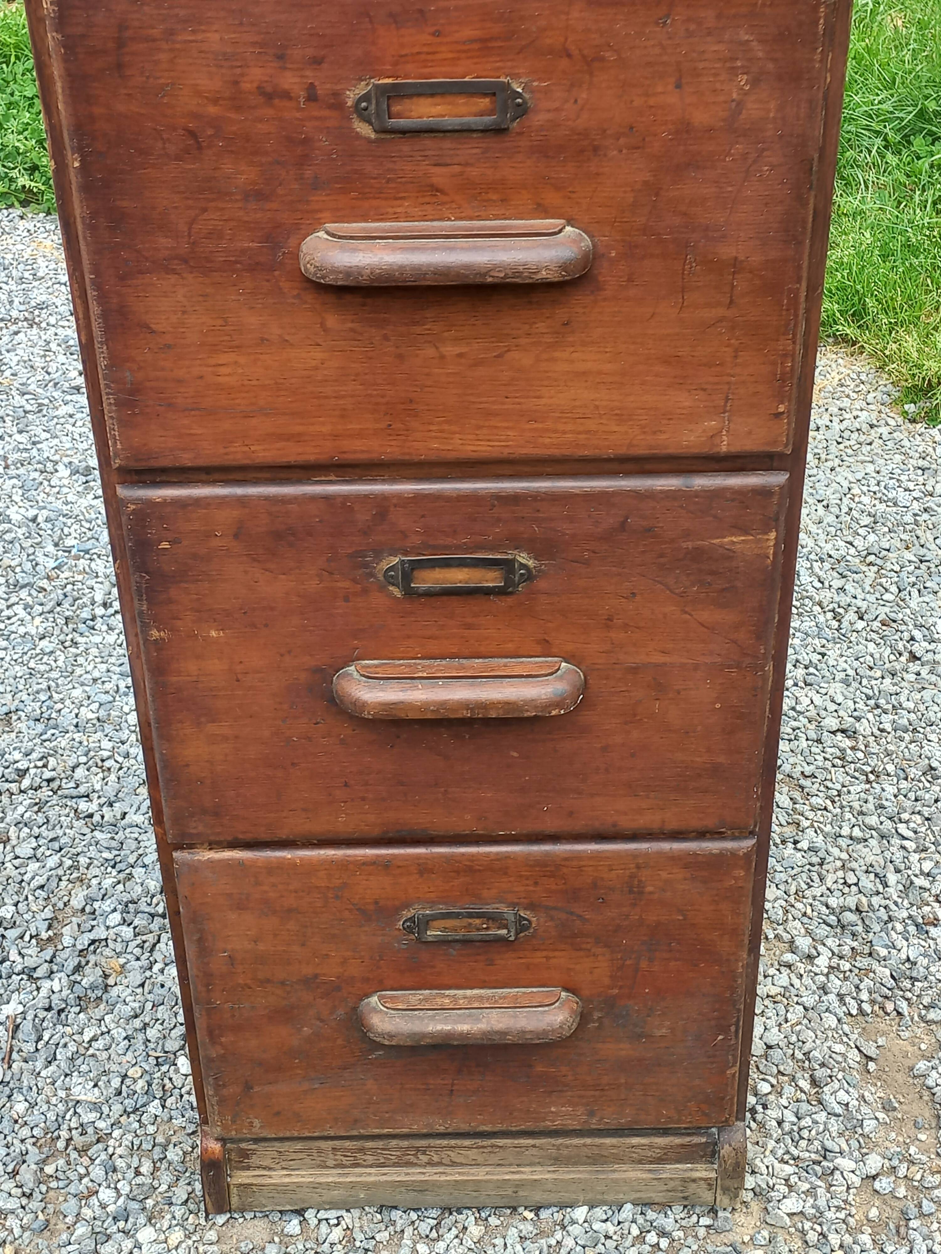 Oak craft cabinet with 5 drawers from the 1930s/1950s