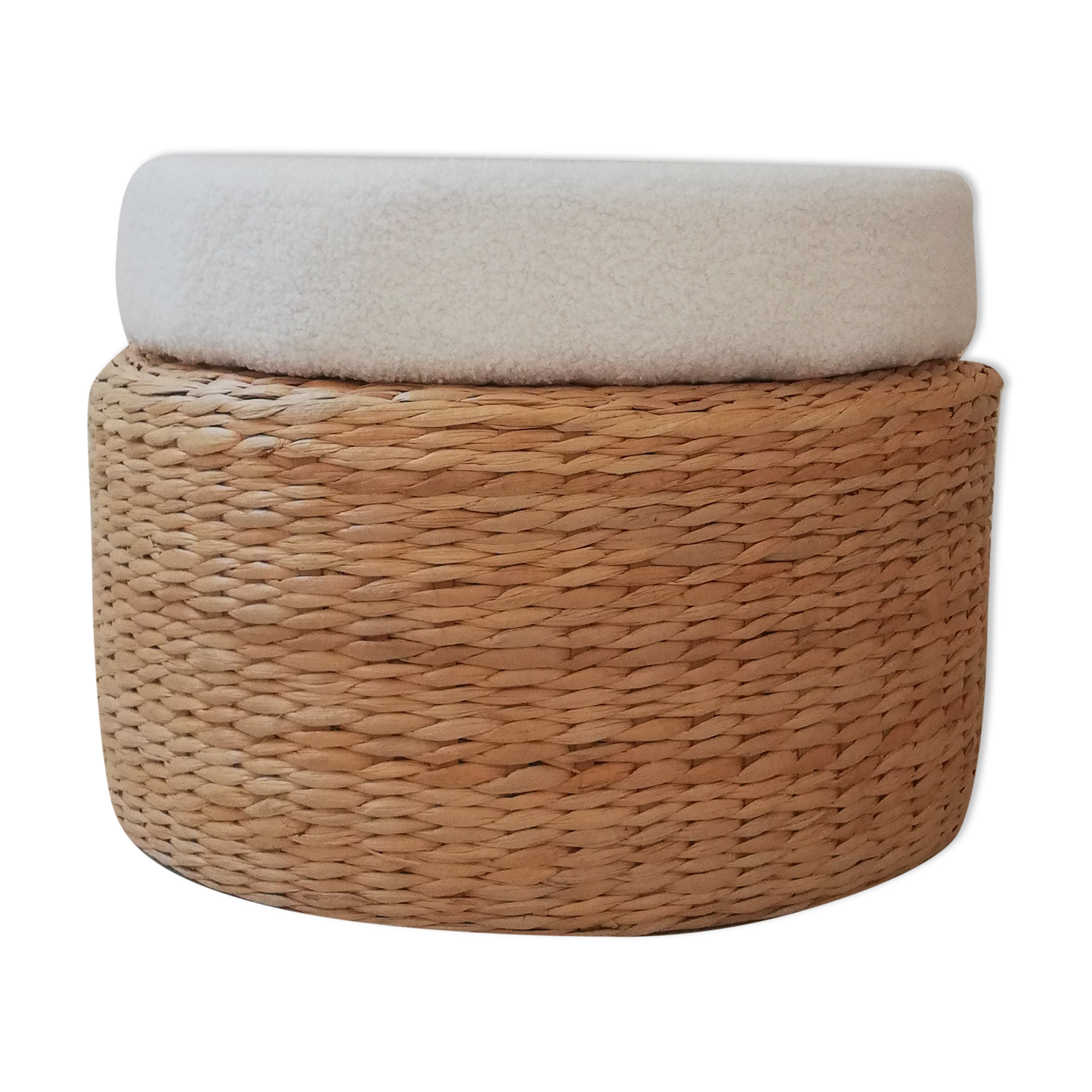 Fabric pouf buckle, end of sofa