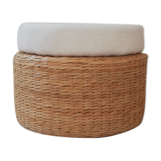 Fabric pouf buckle, end of sofa