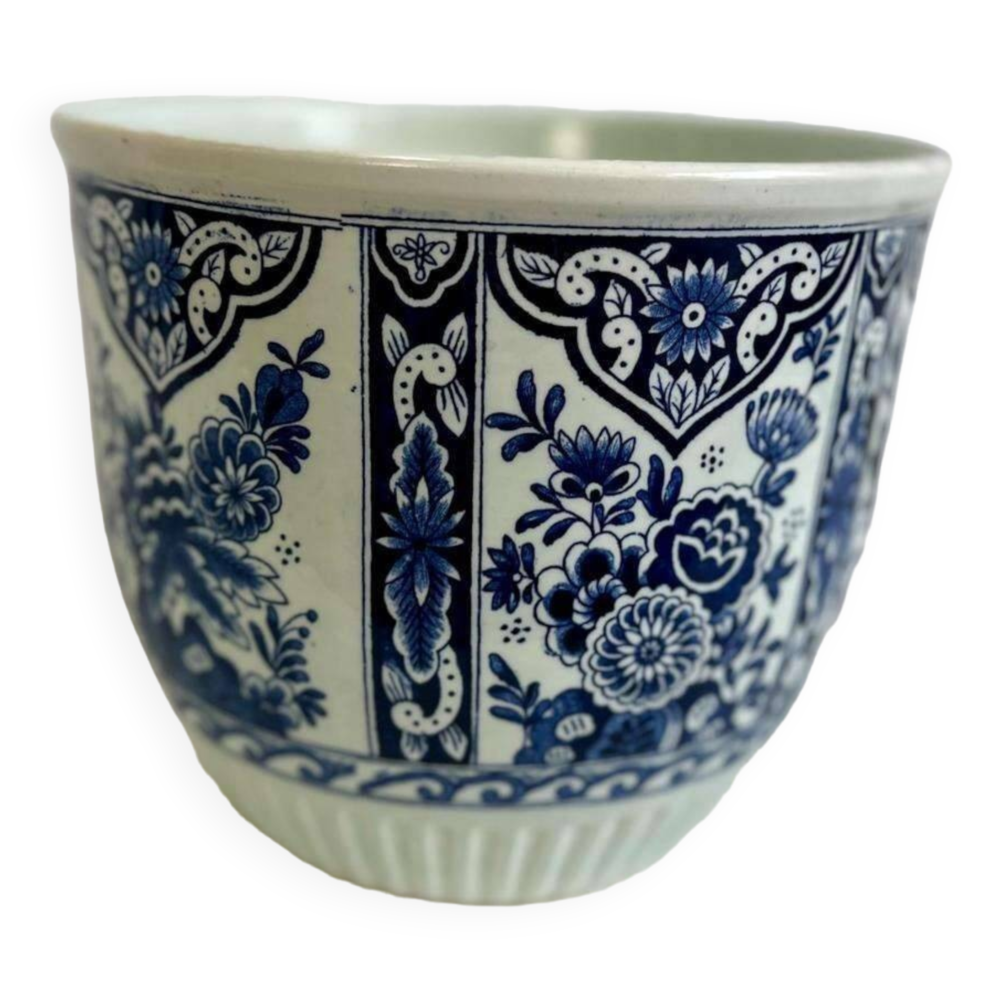 Vintage flowerpot 'delft blue'