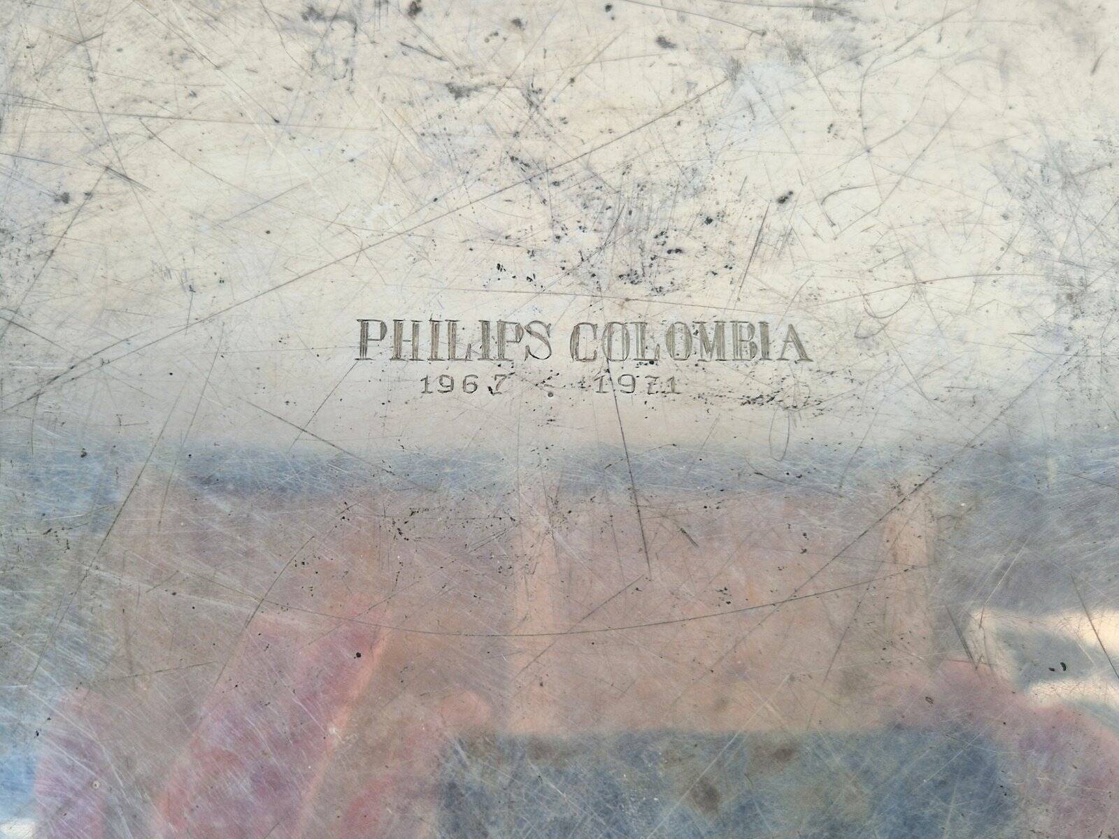 900 Pure Silver Platter from Florentina, Bogota, Colombia, 1970s