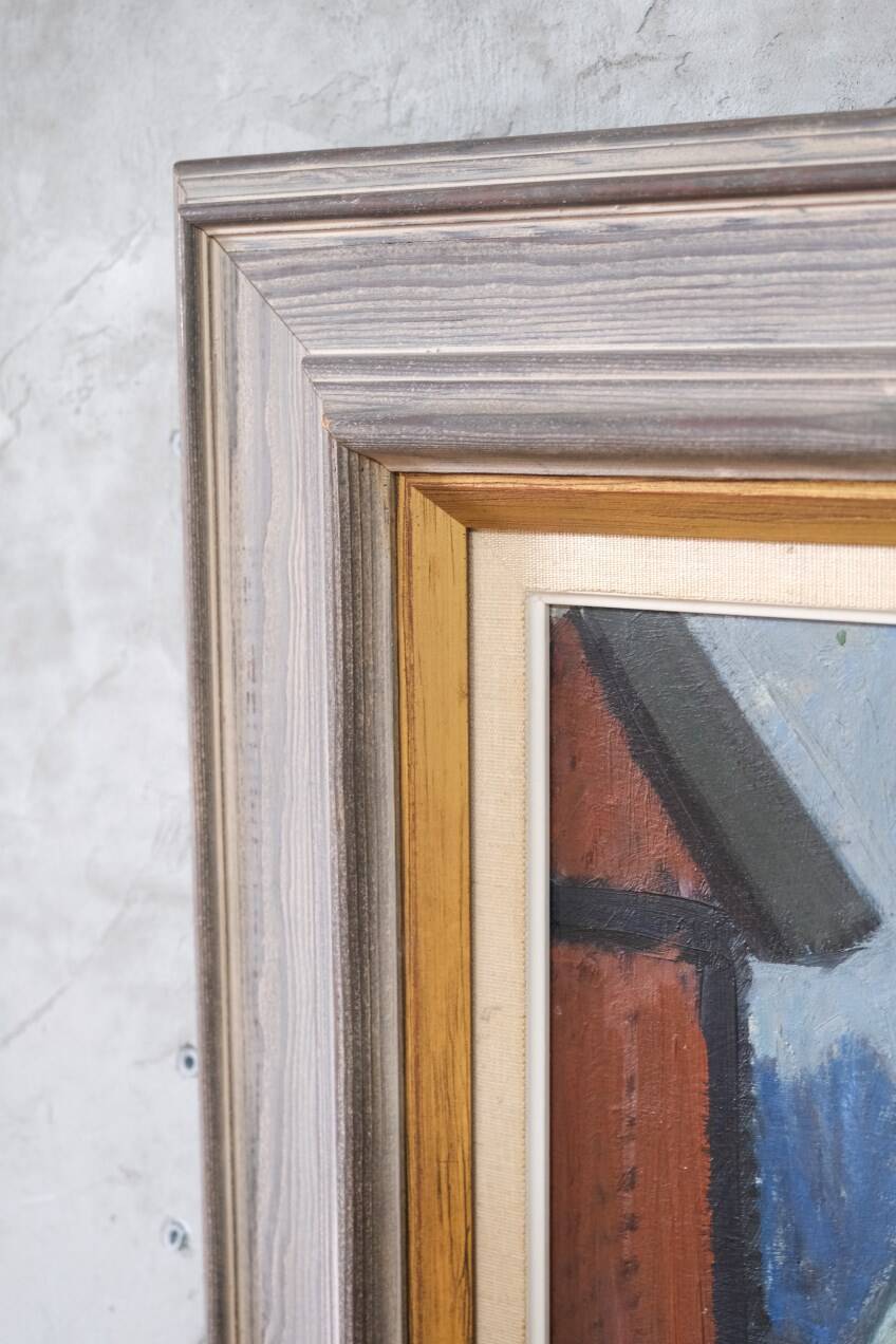 Tage Nilsson, Paysage moderne suédois, années 1960, Huile sur panneau, Encadré