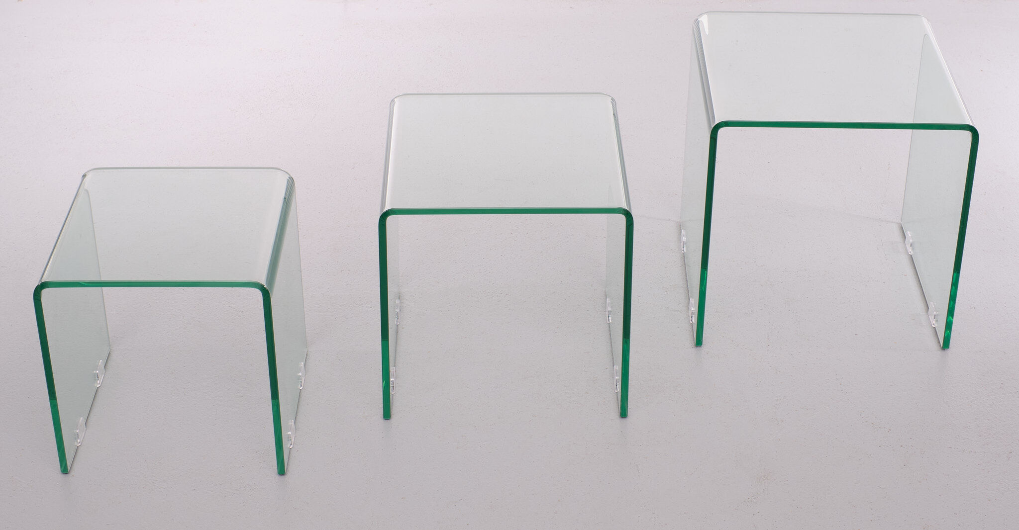 Glass nesting tables italy 1980s