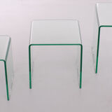 Glass nesting tables italy 1980s