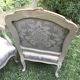Pair of Louis XV style armchairs in grey lacquered wood.