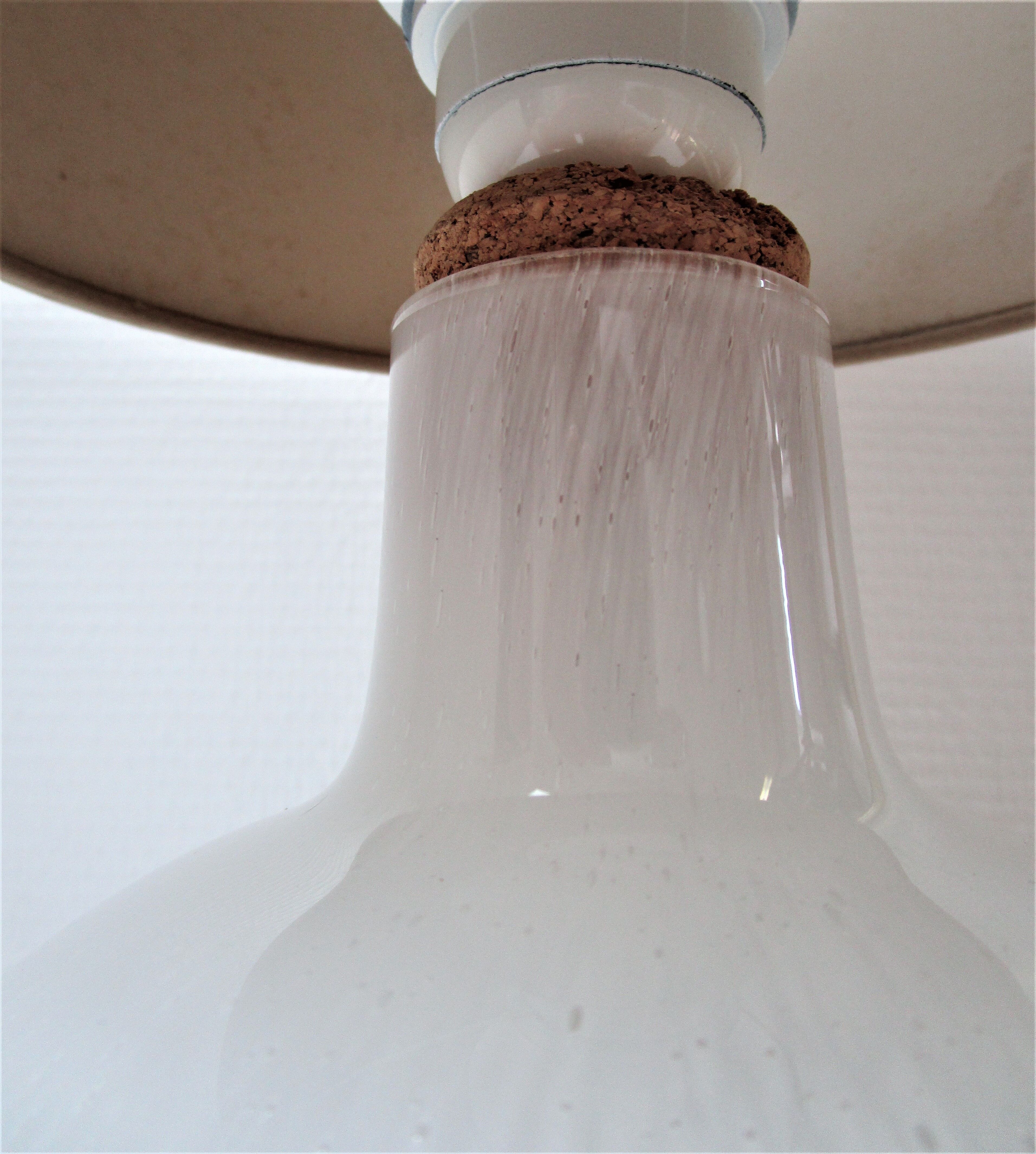 Shiny shiny vintage white Murano glass lamp