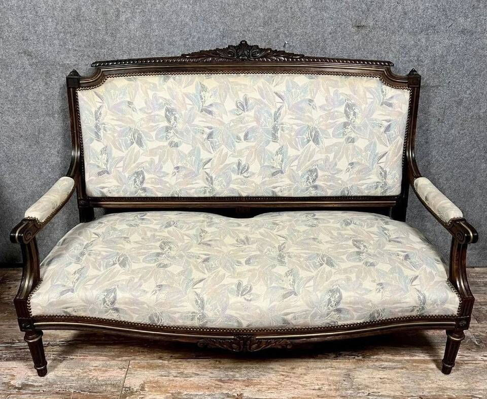 Louis XVI style living room in rosewood and gilding circa 1850