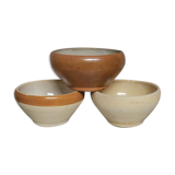 Set of 3 small stoneware salad bowls