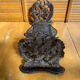 Antique Expandable Bookcase Carved Wood with Floral Motif Vintage #E3