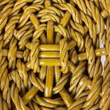 Ocher-colored ceramic basket